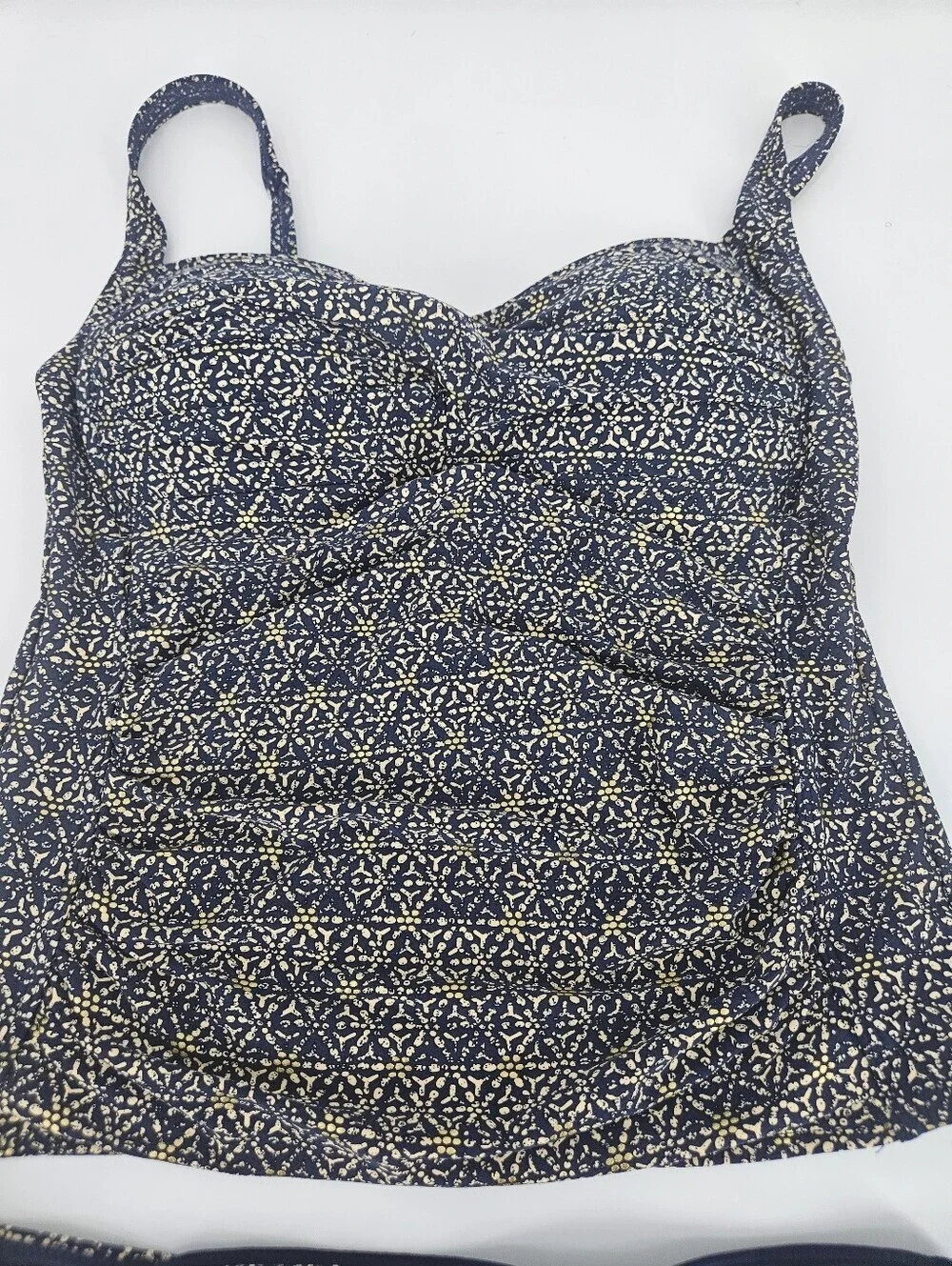 Bond-Eye Australia Blue and Gold Abstract Print Tankini Set